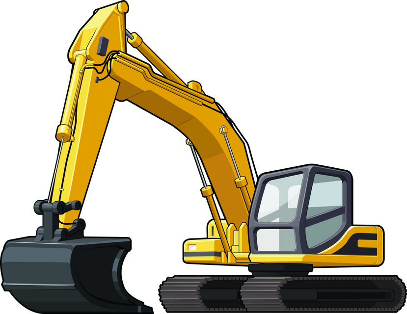 Excavator Heavy Construction Equipment Illustration